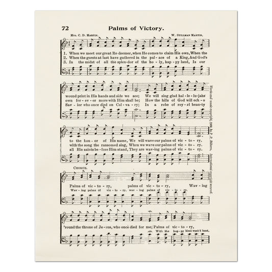 Psalms of Victory - Religious Fabric, Christian, Hymn Wall Art, Vintage Sheet Music, Quilting, Quilt, Cotton, Sewing, Cotton