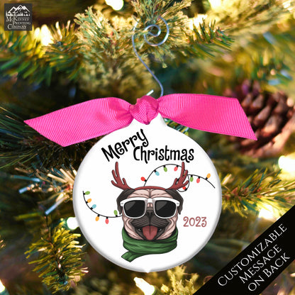 Pug Ornament - Dog Gift, Custom, Christmas, Funny, Dog Lover Gift