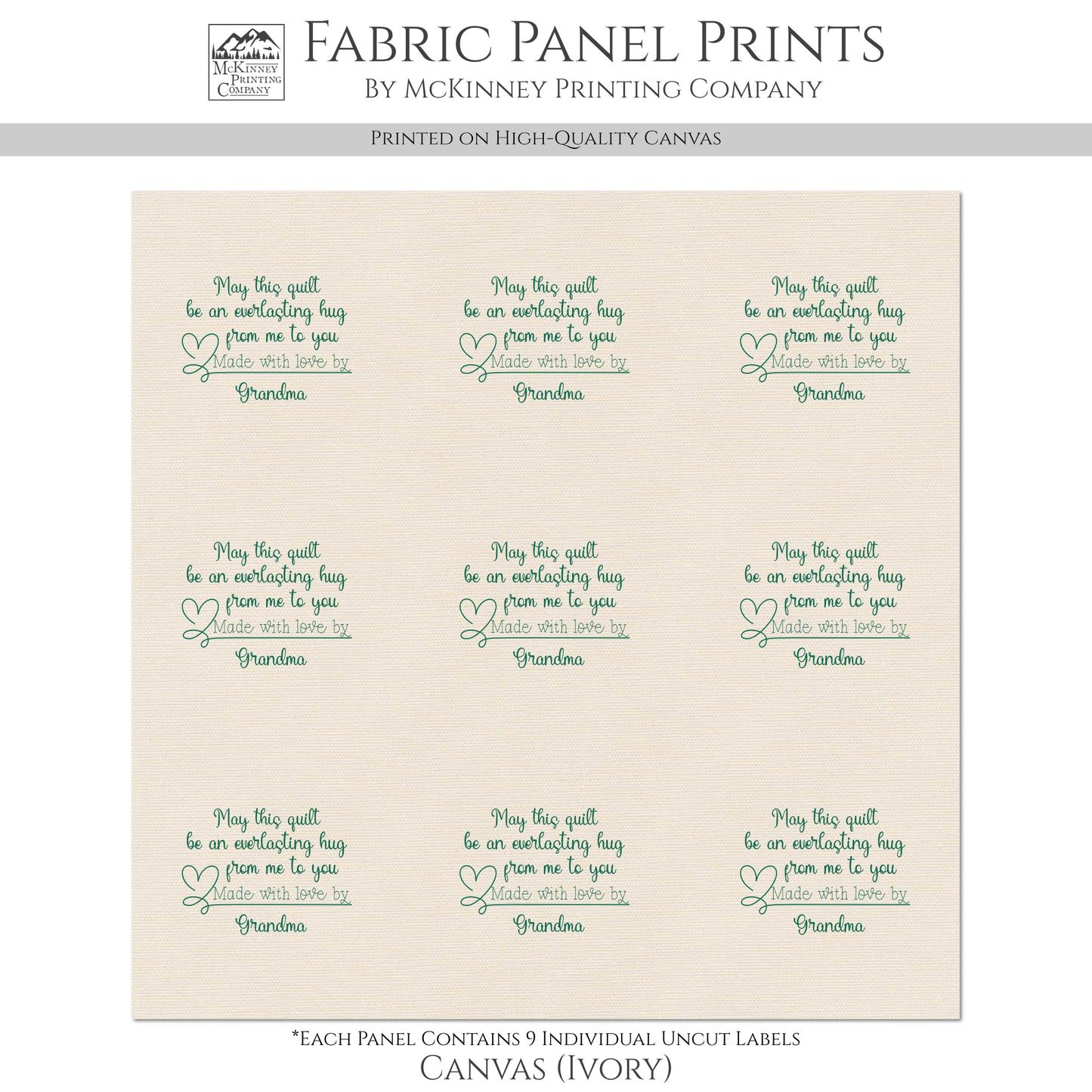 Quilt Labels - Handmade, Fabric Tags, Personalized, Custom, Quilting, Craft, Sewing, Cotton, Canvas