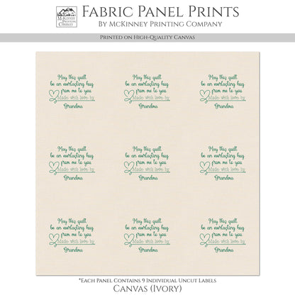 Quilt Labels - Handmade, Fabric Tags, Personalized, Custom, Quilting, Craft, Sewing, Cotton, Canvas