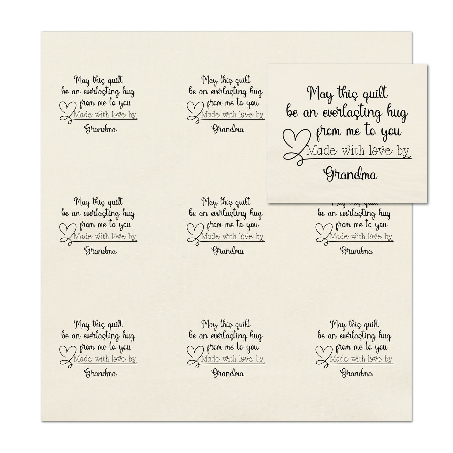 Quilt Labels - Handmade, Fabric Tags, Personalized, Custom, Quilting, Craft, Sewing, Cotton, Canvas