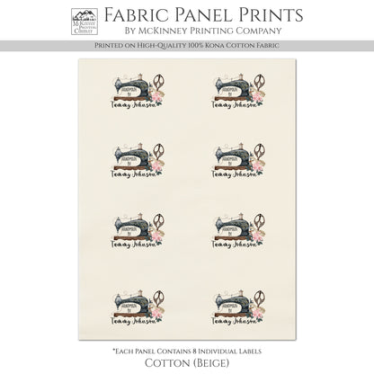 Sewing Labels for Handmade Items - Personalized, Fabric Panel Print, Quilt