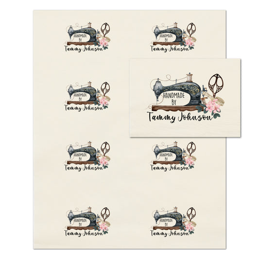 Sewing Labels for Handmade Items - Personalized, Fabric Panel Print, Quilt