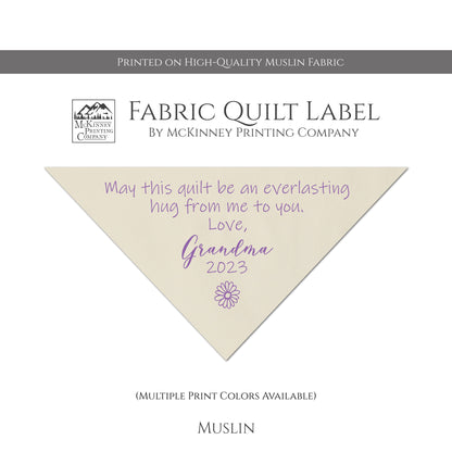 Triangle Quilt Label for Quilts - Muslin