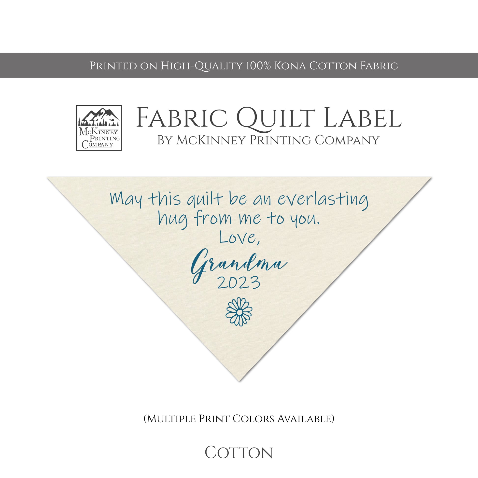 Triangle Quilt Label for Quilts - Cotton