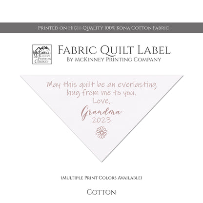 Triangle Quilt Label for Quilts - Cotton, White