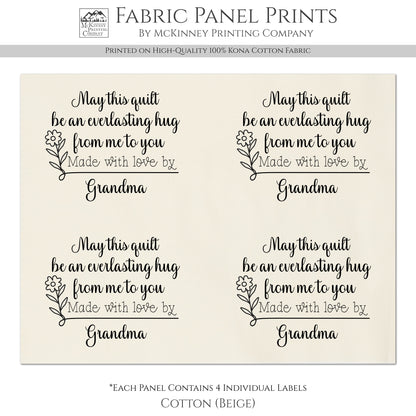 Quilt Labels - Custom, Quilt Labels Personalized, Sewing, Fabric Tags, Fabric Panel Print, Quilt Block