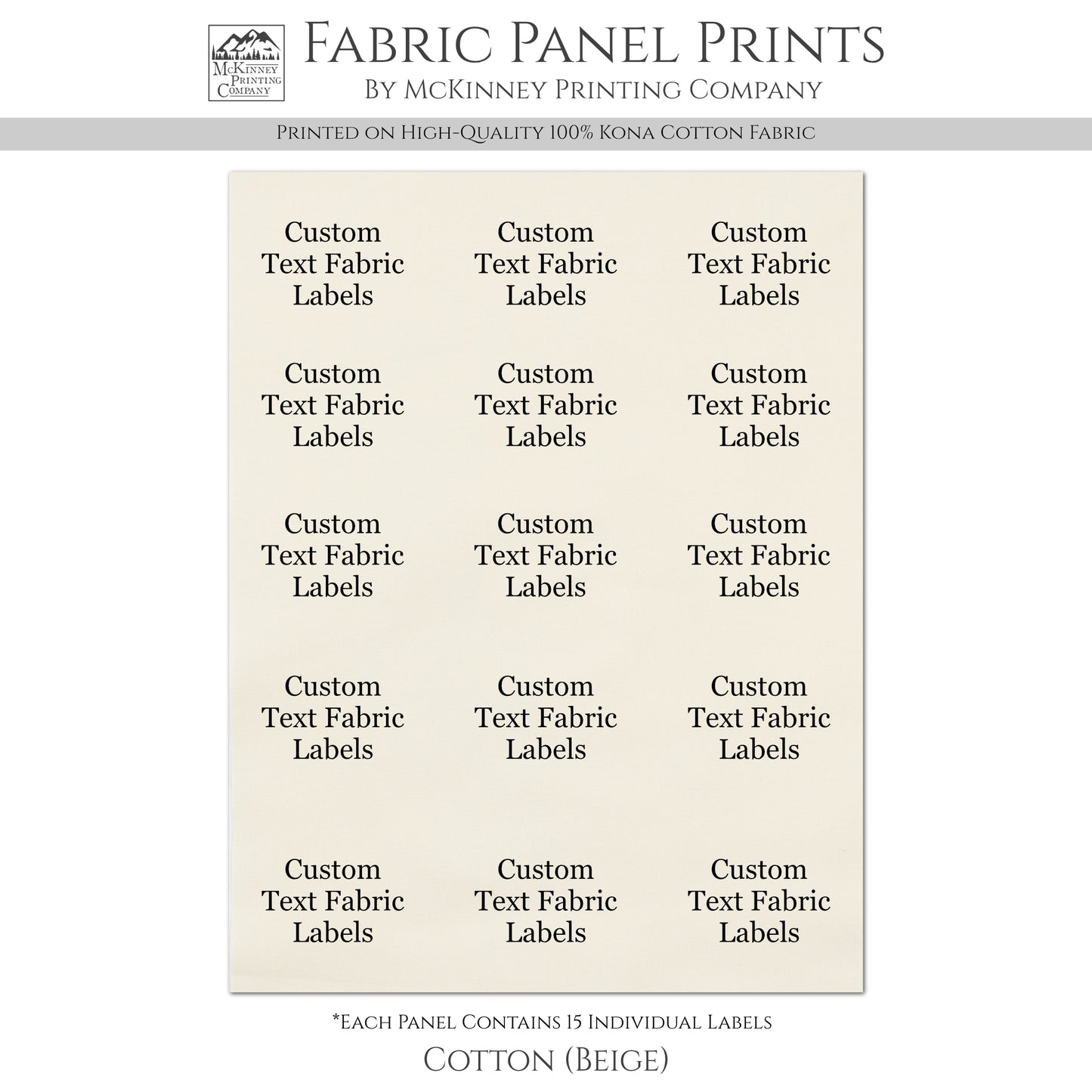 Quilt Labels - Fabric Tags, Personalized, Custom Fabric for Quilting and Crafts - Includes (6) or (15) Labels