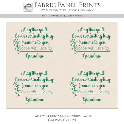 Quilt Labels - Custom, Quilt Labels Personalized, Sewing, Fabric Tags, Fabric Panel Print, Quilt Block