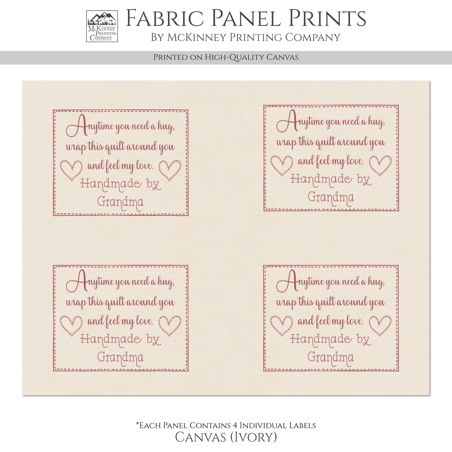 Quilt Labels - Custom, Quilt Labels Personalized, Sewing, Fabric Tags, Fabric Panel Print, Quilt Block