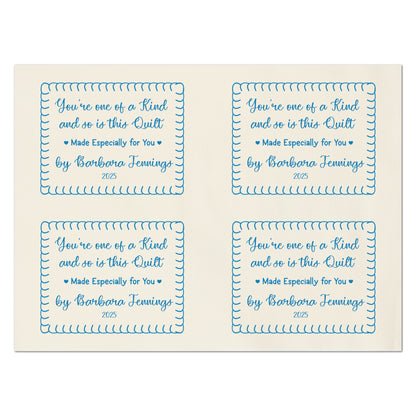 Quilt Labels - Fabric Tags, Personalized, Handmade for Sewing & Crafts, Quilt Block, Cotton