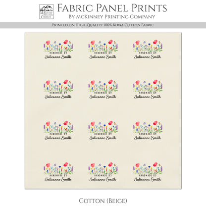 Quilt Labels - Handmade, Fabric Tags, Quilting, Crafting and Sewing Tags, Watercolor, Floral