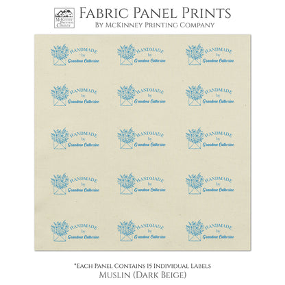 Quilt Labels - Fabric Panel Print for Handmade Sewing and Craft Projects, Supplies and Materials - Muslin