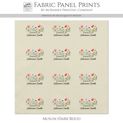 Quilt Labels - Handmade, Fabric Tags, Quilting, Crafting and Sewing Tags, Watercolor, Floral