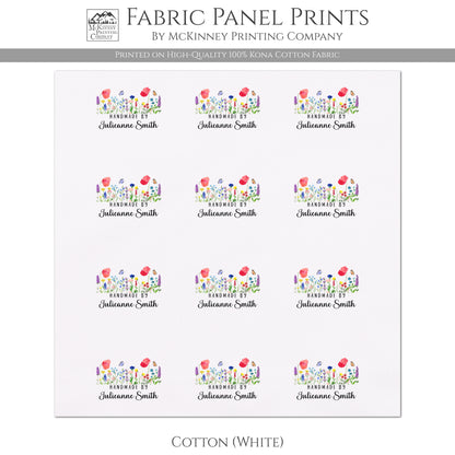 Quilt Labels - Handmade, Fabric Tags, Quilting, Crafting and Sewing Tags, Watercolor, Floral
