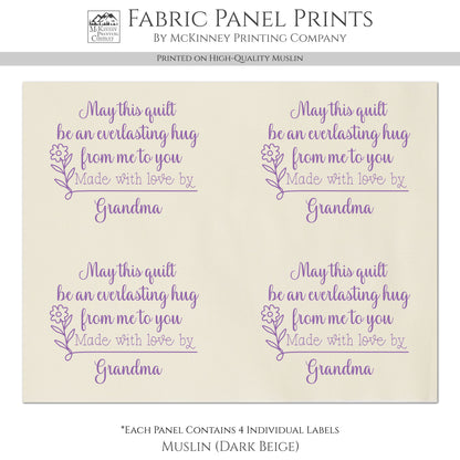 Quilt Labels - Custom, Quilt Labels Personalized, Sewing, Fabric Tags, Fabric Panel Print, Quilt Block