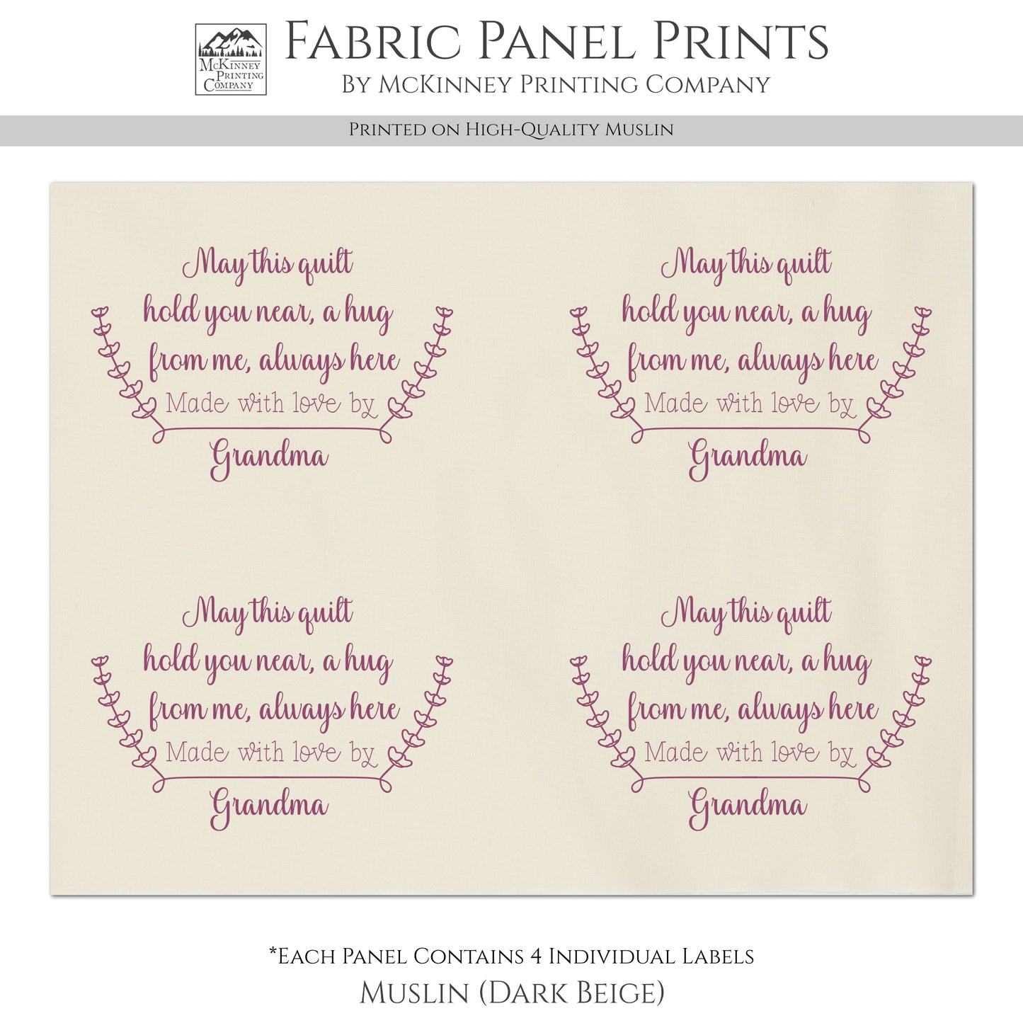 Quilt Labels - Custom, Quilt Labels Personalized, Sewing, Fabric Tags, Fabric Panel Print, Quilt Block