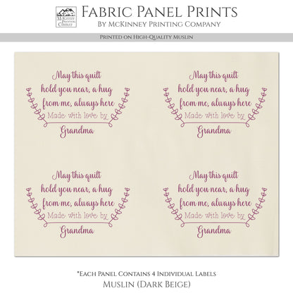 Quilt Labels - Custom, Quilt Labels Personalized, Sewing, Fabric Tags, Fabric Panel Print, Quilt Block
