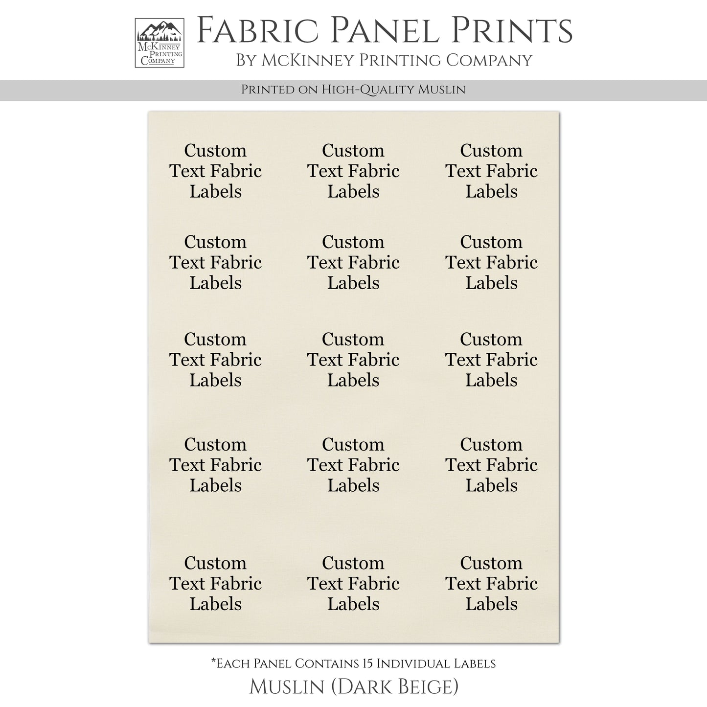 Quilt Labels - Fabric Tags, Personalized, Custom Fabric for Quilting and Crafts - Includes (6) or (15) Labels
