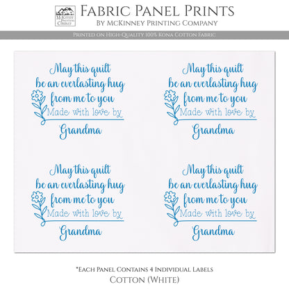 Quilt Labels - Custom, Quilt Labels Personalized, Sewing, Fabric Tags, Fabric Panel Print, Quilt Block