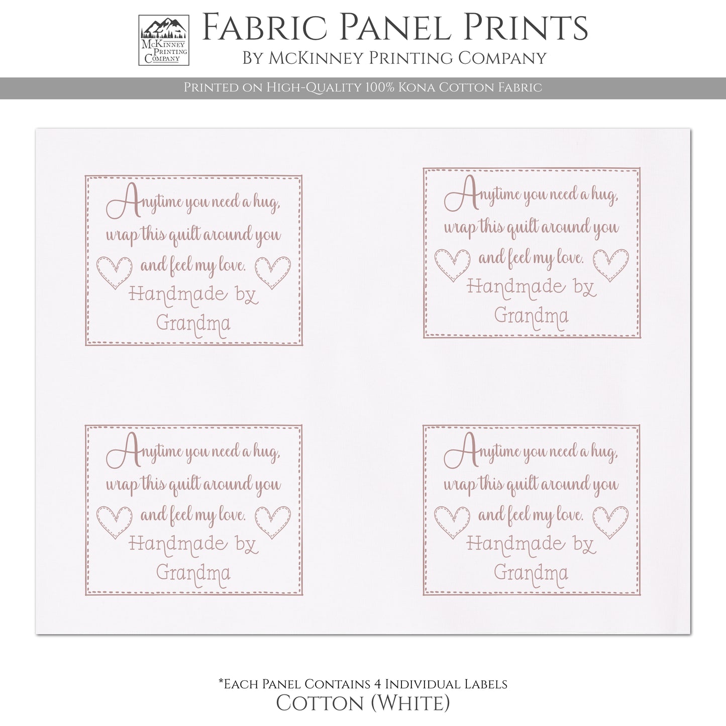 Quilt Labels - Custom, Quilt Labels Personalized, Sewing, Fabric Tags, Fabric Panel Print, Quilt Block