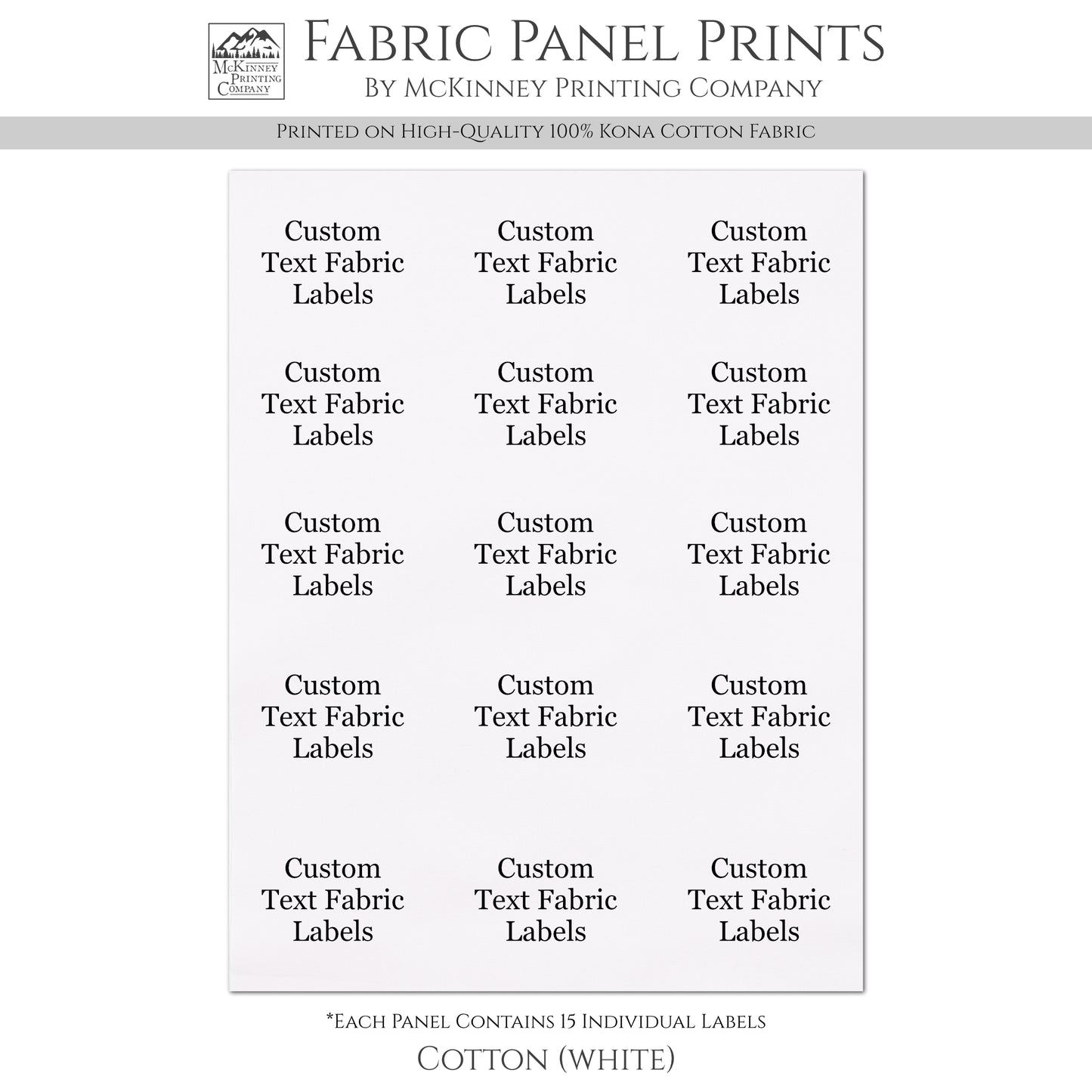 Quilt Labels - Fabric Tags, Personalized, Custom Fabric for Quilting and Crafts - Includes (6) or (15) Labels