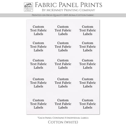 Quilt Labels - Fabric Tags, Personalized, Custom Fabric for Quilting and Crafts - Includes (6) or (15) Labels