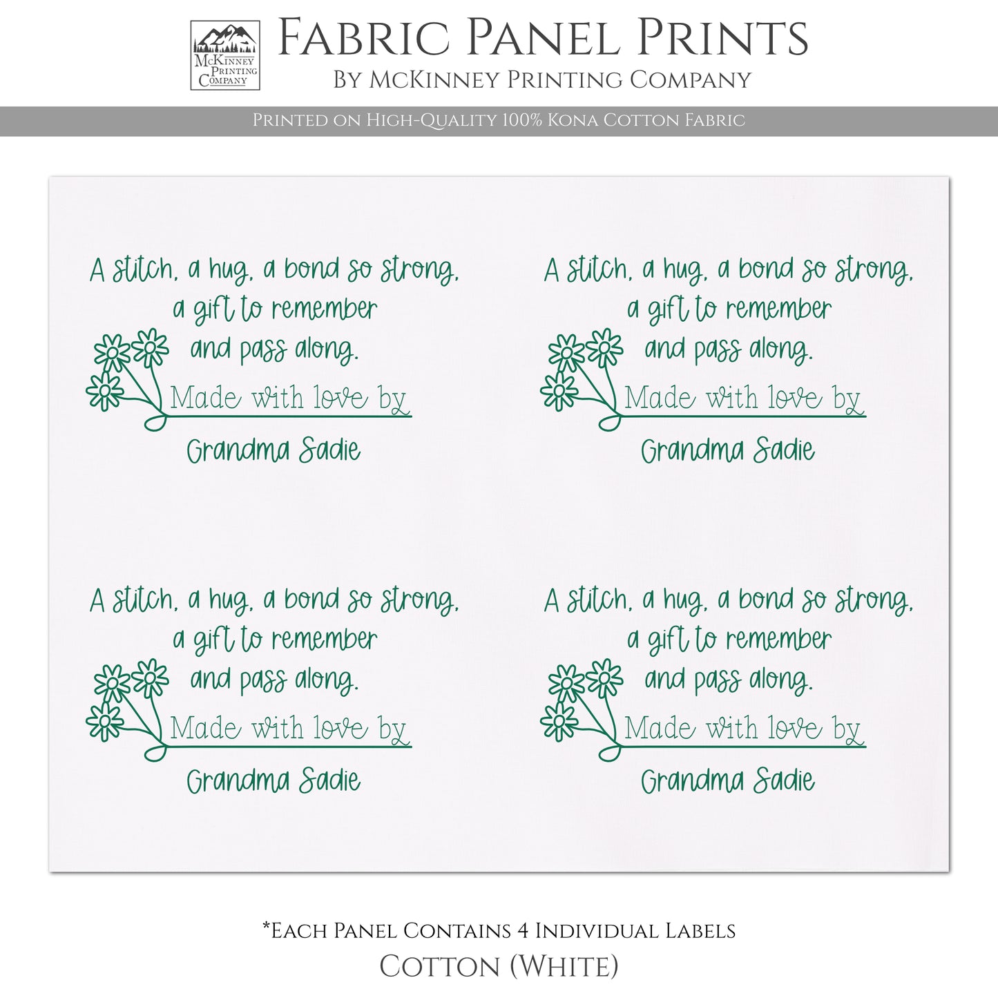 Quilt Labels - Custom, Quilt Labels Personalized, Sewing, Fabric Tags, Fabric Panel Print, Quilt Block