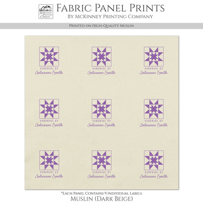Quilt Labels - Squares, Handmade, Fabric Tags, Personalized, Custom, Quilting, Craft, Sewing, Cotton, Canvas