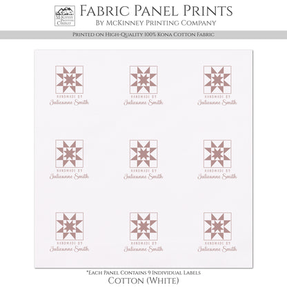 Quilt Labels - Squares, Handmade, Fabric Tags, Personalized, Custom, Quilting, Craft, Sewing, Cotton, Canvas