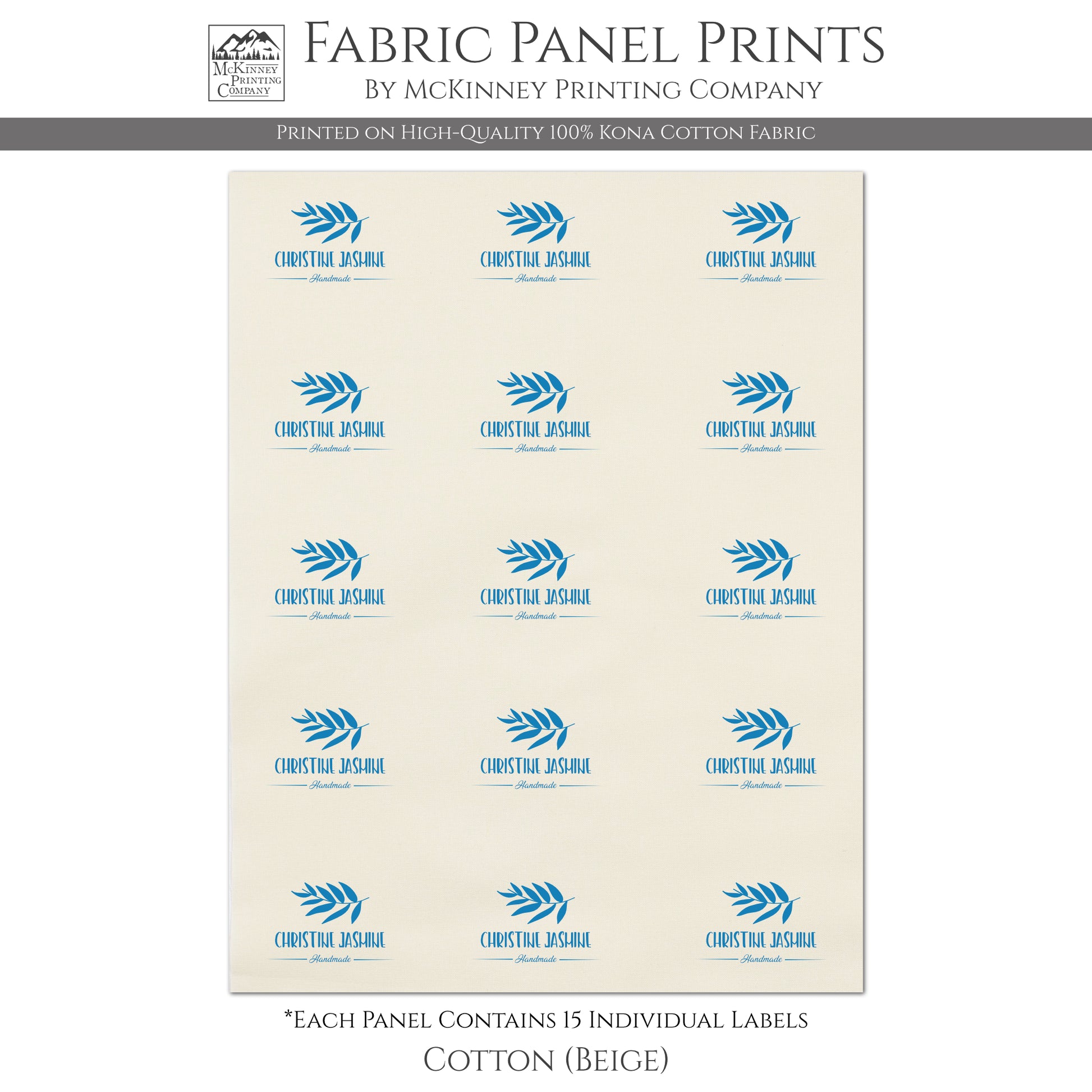 Quilt Labels, 15, Custom Color, Sewing - Cotton