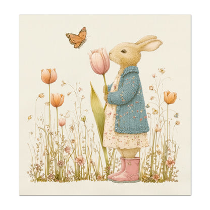 Bunny Fabric - Beatrix Potter Fabric, Baby Fabric Panels, Peter Rabbit, Nursery, Large, Block Print, Cotton, Quilting, Quilt