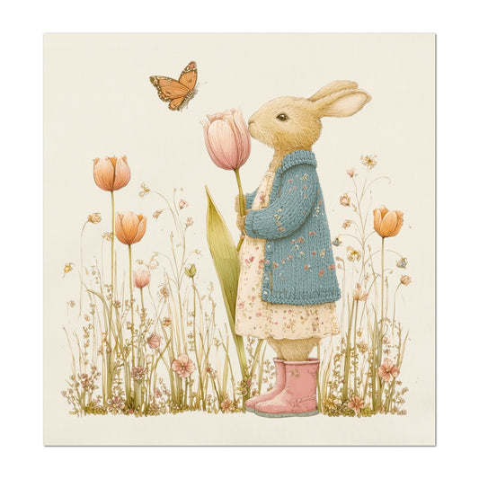 Bunny Fabric - Beatrix Potter Fabric, Baby Fabric Panels, Peter Rabbit, Nursery, Large, Block Print, Cotton, Quilting, Quilt