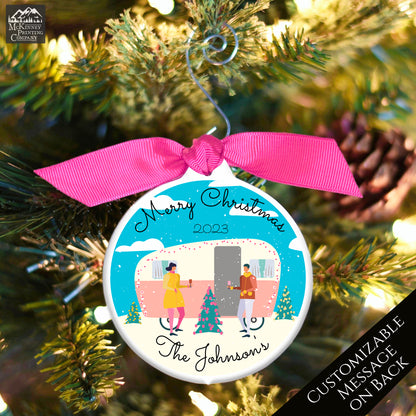 Camper Ornament - Family Christmas Gift, Retro, RV, Camping, Personalized