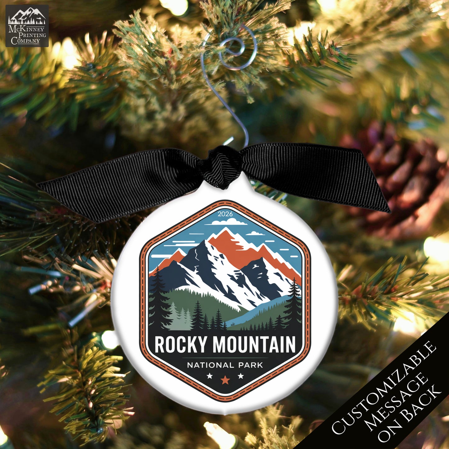 National Park Ornament - Colorado, Personalized, Camper, Camping, Hiking, Mountain, Souvenir, Vacation, Christmas Gift