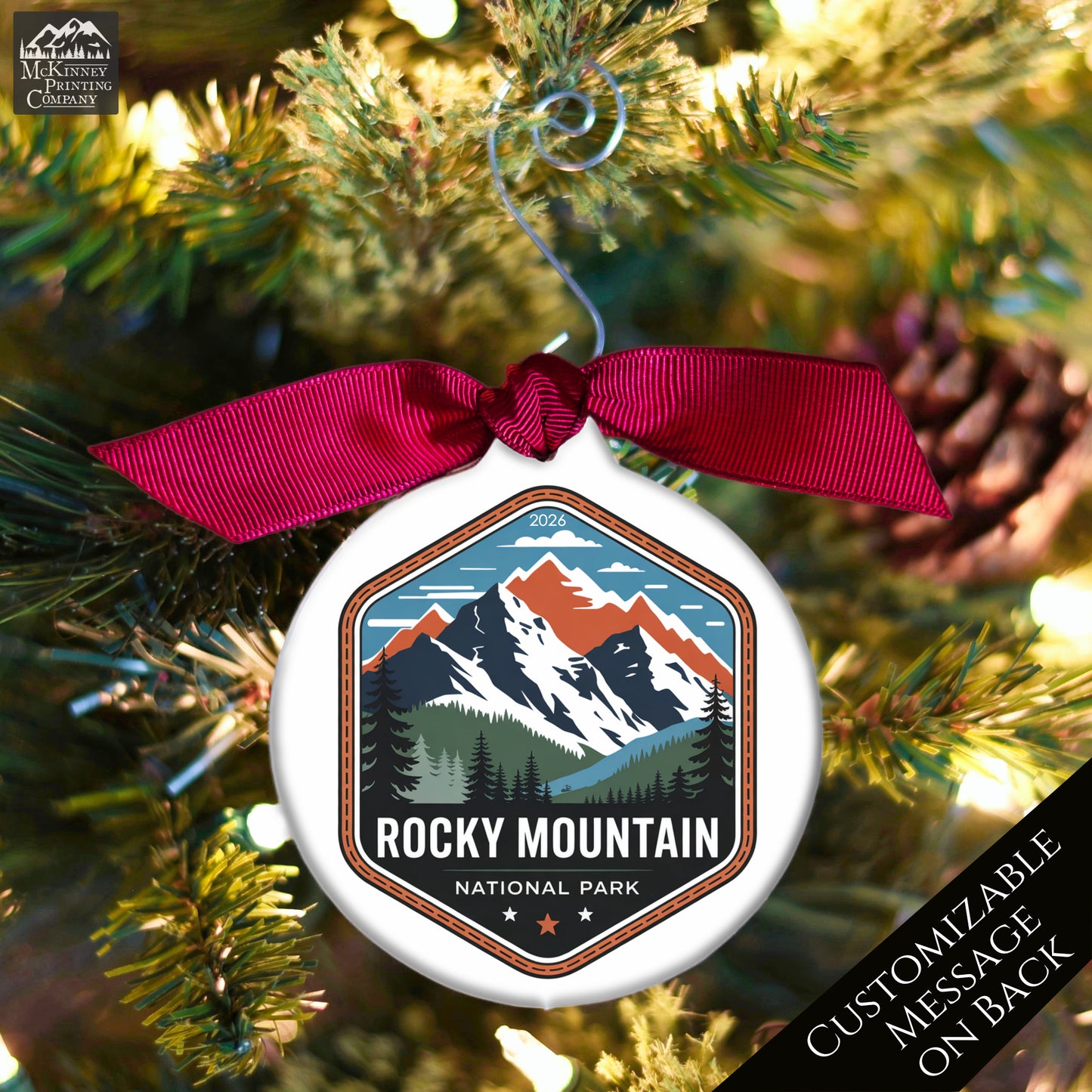 National Park Ornament - Colorado, Personalized, Camper, Camping, Hiking, Mountain, Souvenir, Vacation, Christmas Gift