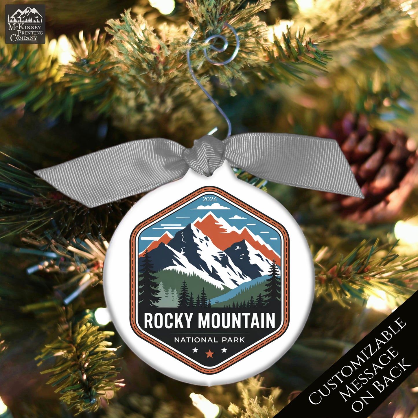 National Park Ornament - Colorado, Personalized, Camper, Camping, Hiking, Mountain, Souvenir, Vacation, Christmas Gift