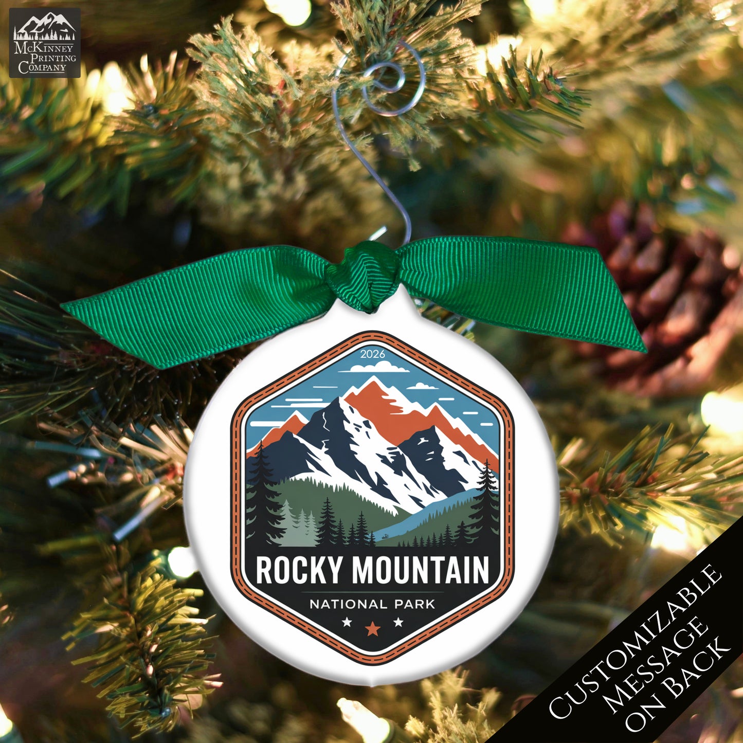 National Park Ornament - Colorado, Personalized, Camper, Camping, Hiking, Mountain, Souvenir, Vacation, Christmas Gift