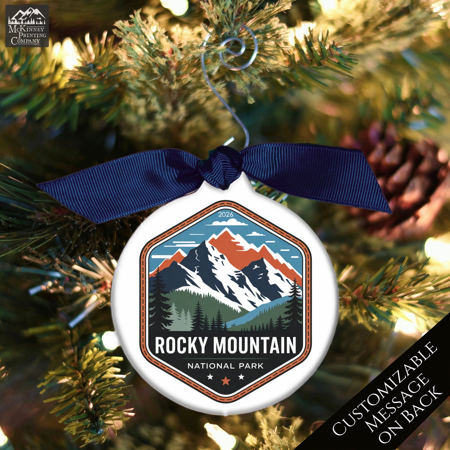 National Park Ornament - Colorado, Personalized, Camper, Camping, Hiking, Mountain, Souvenir, Vacation, Christmas Gift