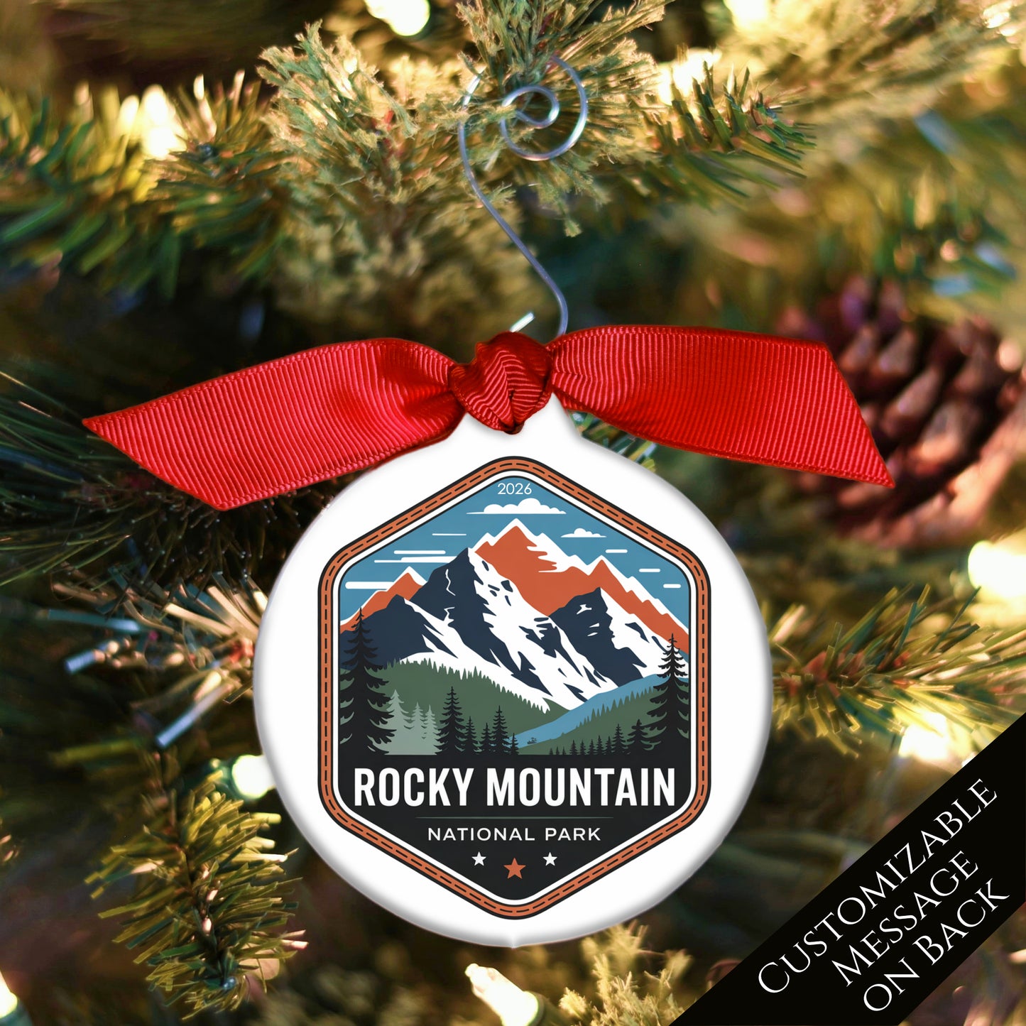 National Park Ornament - Colorado, Personalized, Camper, Camping, Hiking, Mountain, Souvenir, Vacation, Christmas Gift