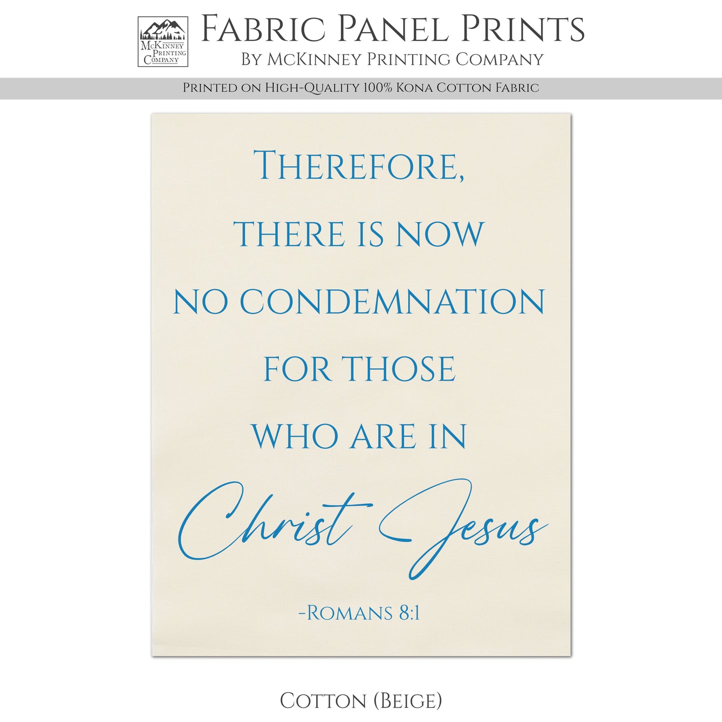 Christian Fabric - Romans 8, Religious Fabric, Scripture, Bible Verse Wall Art, Quilt, Quilting