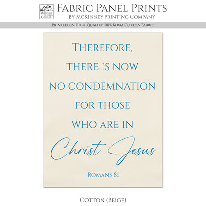 Christian Fabric - Romans 8, Religious Fabric, Scripture, Bible Verse Wall Art, Quilt, Quilting