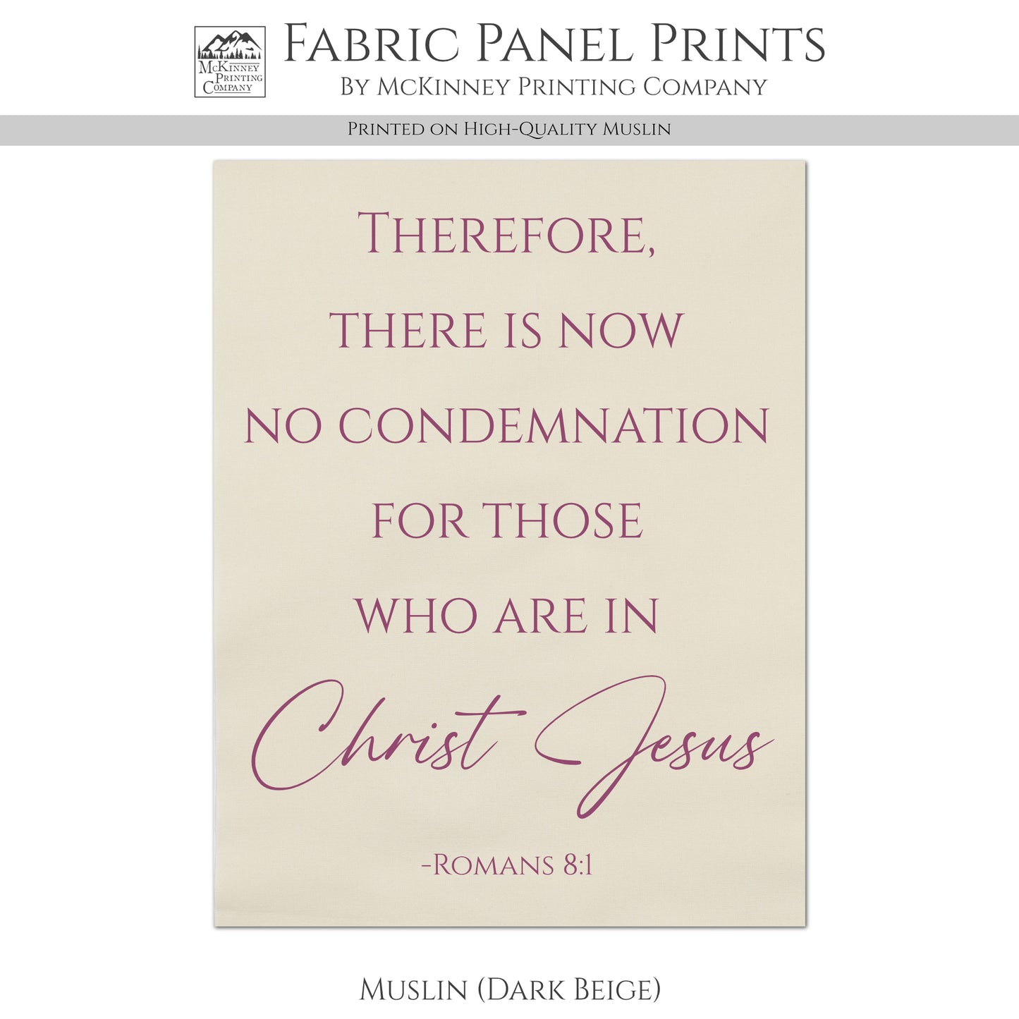 Christian Fabric - Romans 8, Religious Fabric, Scripture, Bible Verse Wall Art, Quilt, Quilting