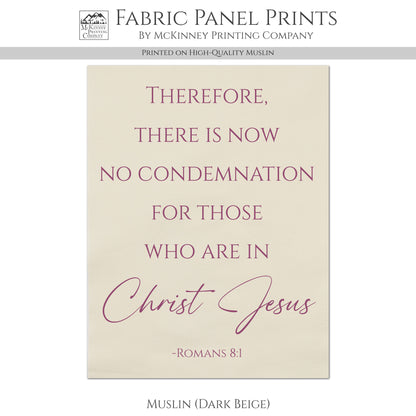 Christian Fabric - Romans 8, Religious Fabric, Scripture, Bible Verse Wall Art, Quilt, Quilting
