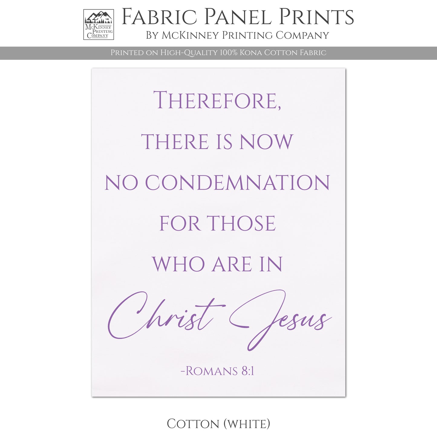 Christian Fabric - Romans 8, Religious Fabric, Scripture, Bible Verse Wall Art, Quilt, Quilting