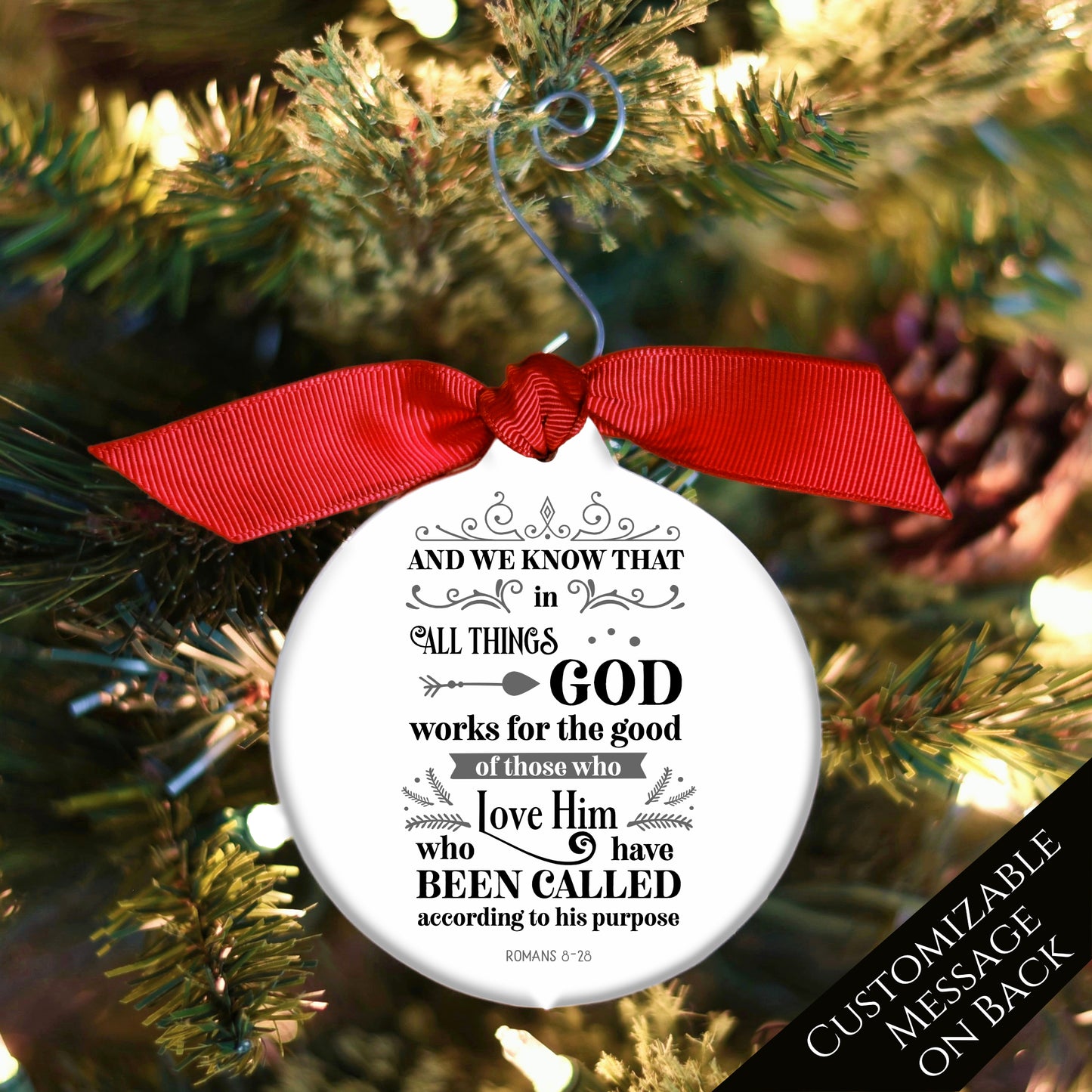 Romans 8:28 - Christian Ornaments, Confirmation, Baptism Gift