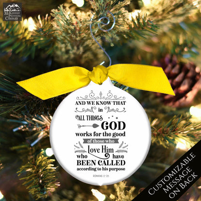 Romans 8:28 - Christian Ornaments, Confirmation, Baptism Gift