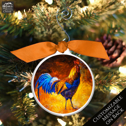 Rooster Gifts - Christmas Ornament, Chicken Painting, Farm Décor