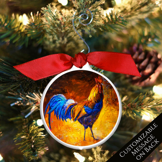 Rooster Gifts - Christmas Ornament, Chicken Painting, Farm Décor