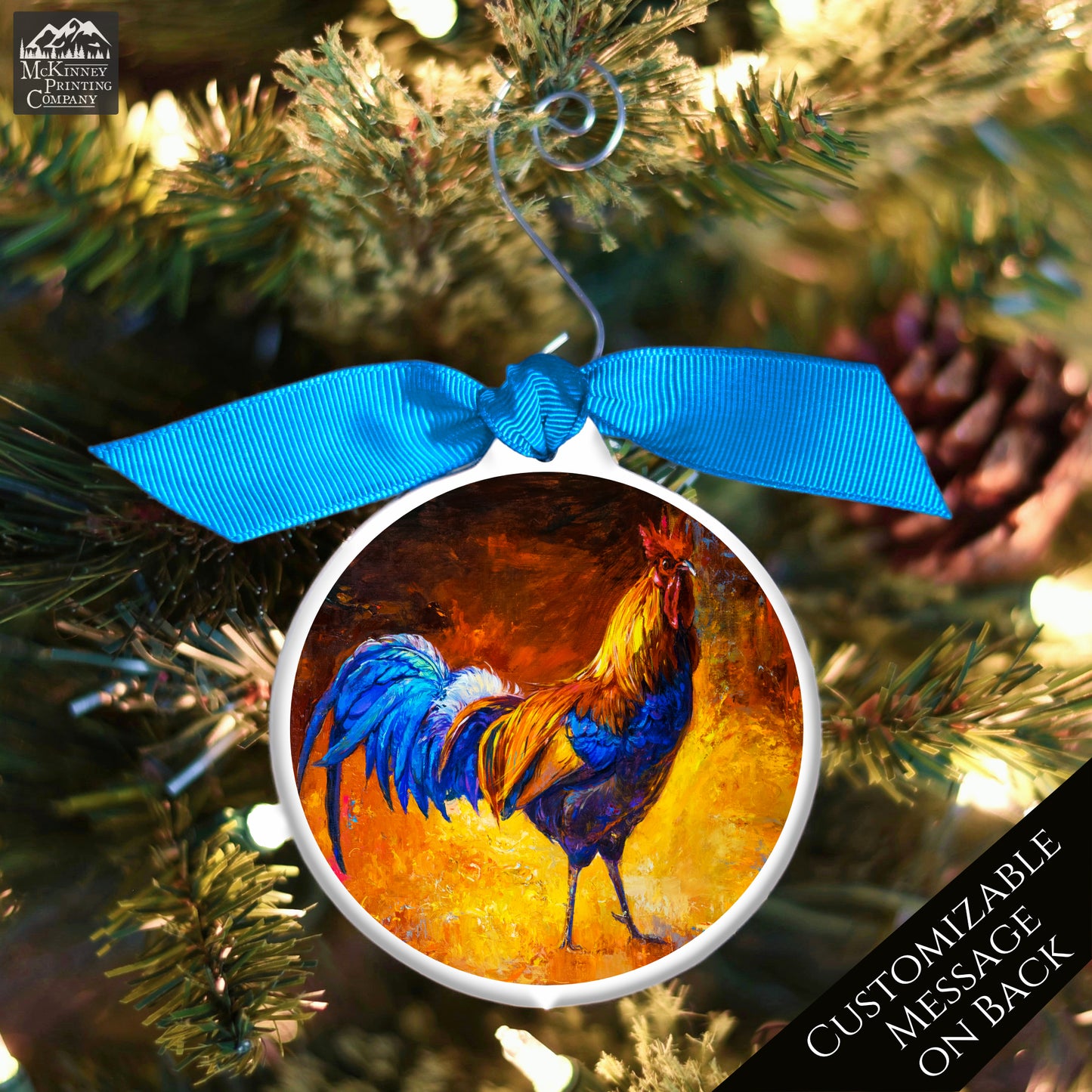 Rooster Gifts - Christmas Ornament, Chicken Painting, Farm Décor